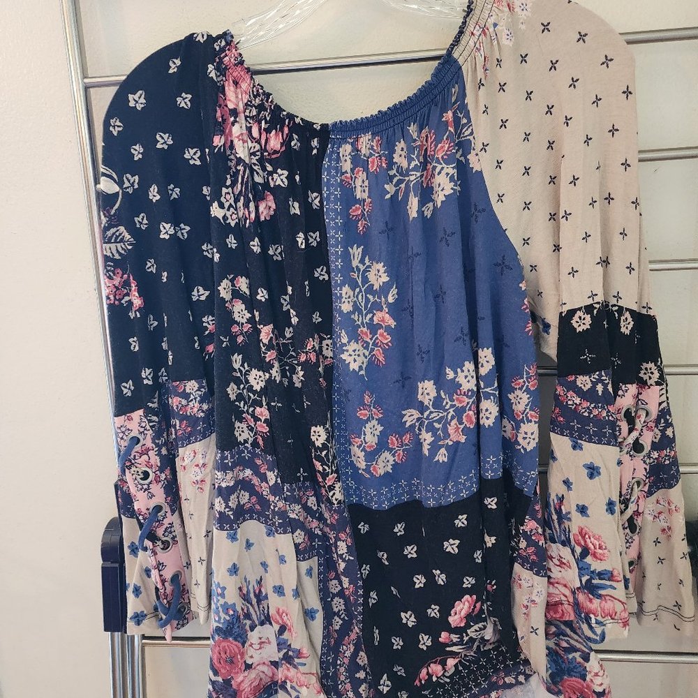 Style & Co. Patchwork Long Sleeve Tunic - Size 2x